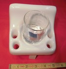 *Glossy White* Ceramic Toothbrush & Tumbler / Cup Holder: New Stock, Mint