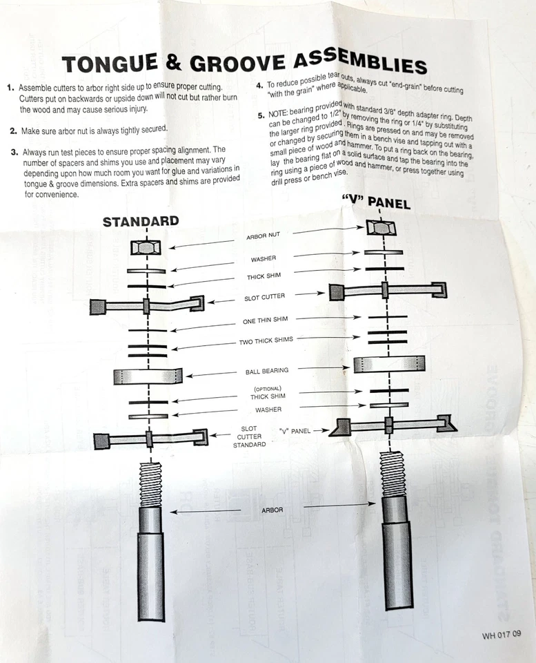 Broca de enrutador Eagle America lengüeta y ranura 3 alas 1/2" vástago panel en V Foto 2 de 4