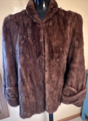 STUNNING Vintage Richard Rich Brown Mink Fur Stole Cape Coat W