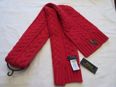 HTF NWT $68 POLO RALPH LAUREN RED CABLE KNIT