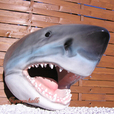 Haikopf Hai Shark Haifisch Kopf Dekoration Tiki Beach Kneipe Party Deko Maritim