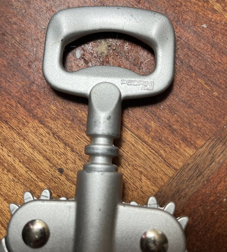 Pedrini Italy Corkscrew Wine Bottle Opener black/Silver Enamel/Stainless Vtg F - Picture 3 of 5