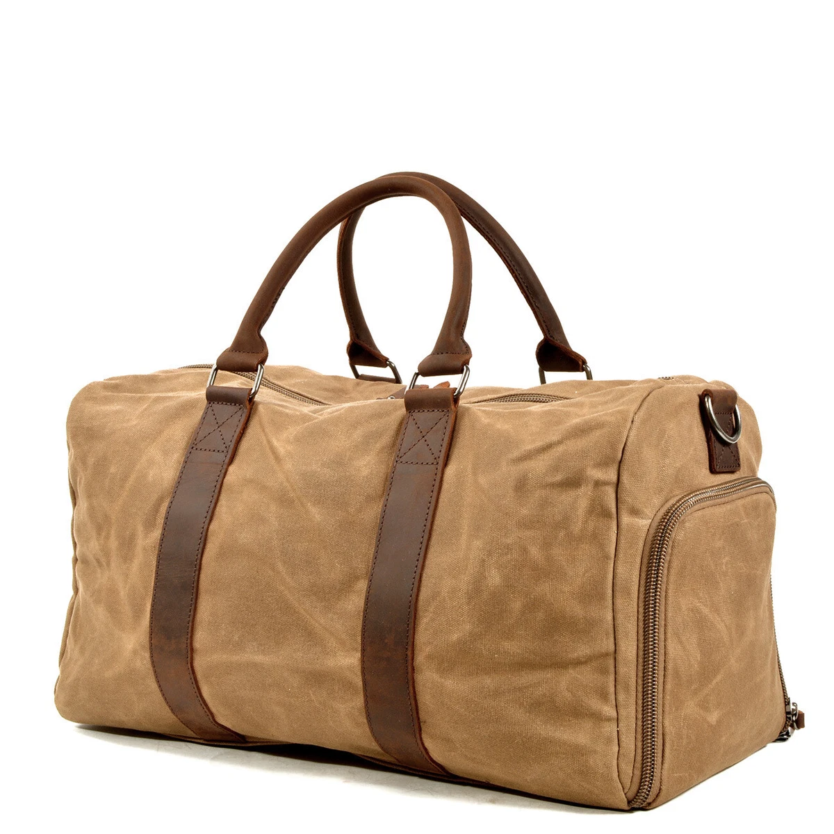 Mens leather duffle bag with shoe compartment sales