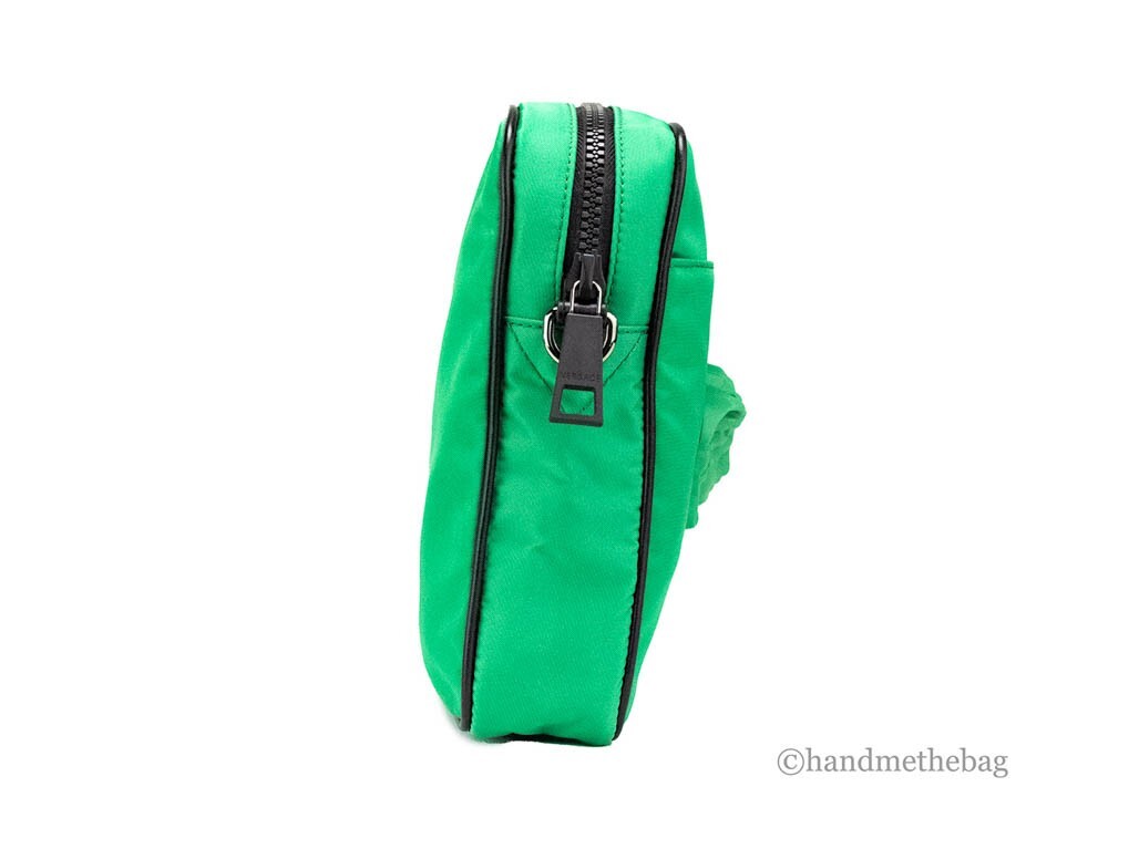 VERSACE Men's Green Nylon LA MEDUSA LOGO Crossbody Messenger