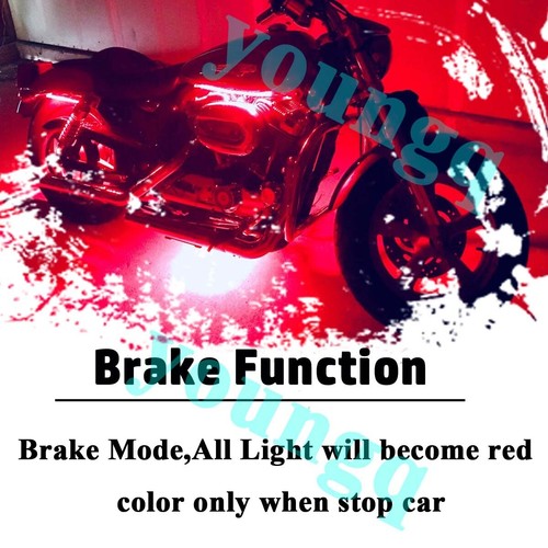 14 Motorcycle Led Strip Lights Kit Neon Glow with bluetooth Control Music Active - Picture 7 of 12