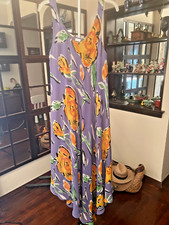 Gorgeous Women Dress 100% Viscose Lined Bright Blue/Yellow/Green Print One Size