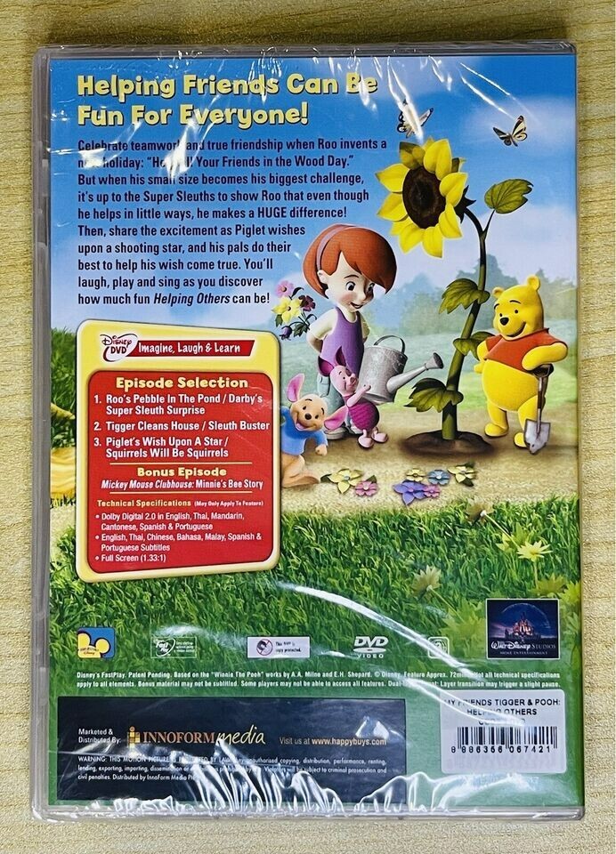 DVD DISNEY MY FRIENDS TIGGER & POOH HELPING OTHERS KIDS