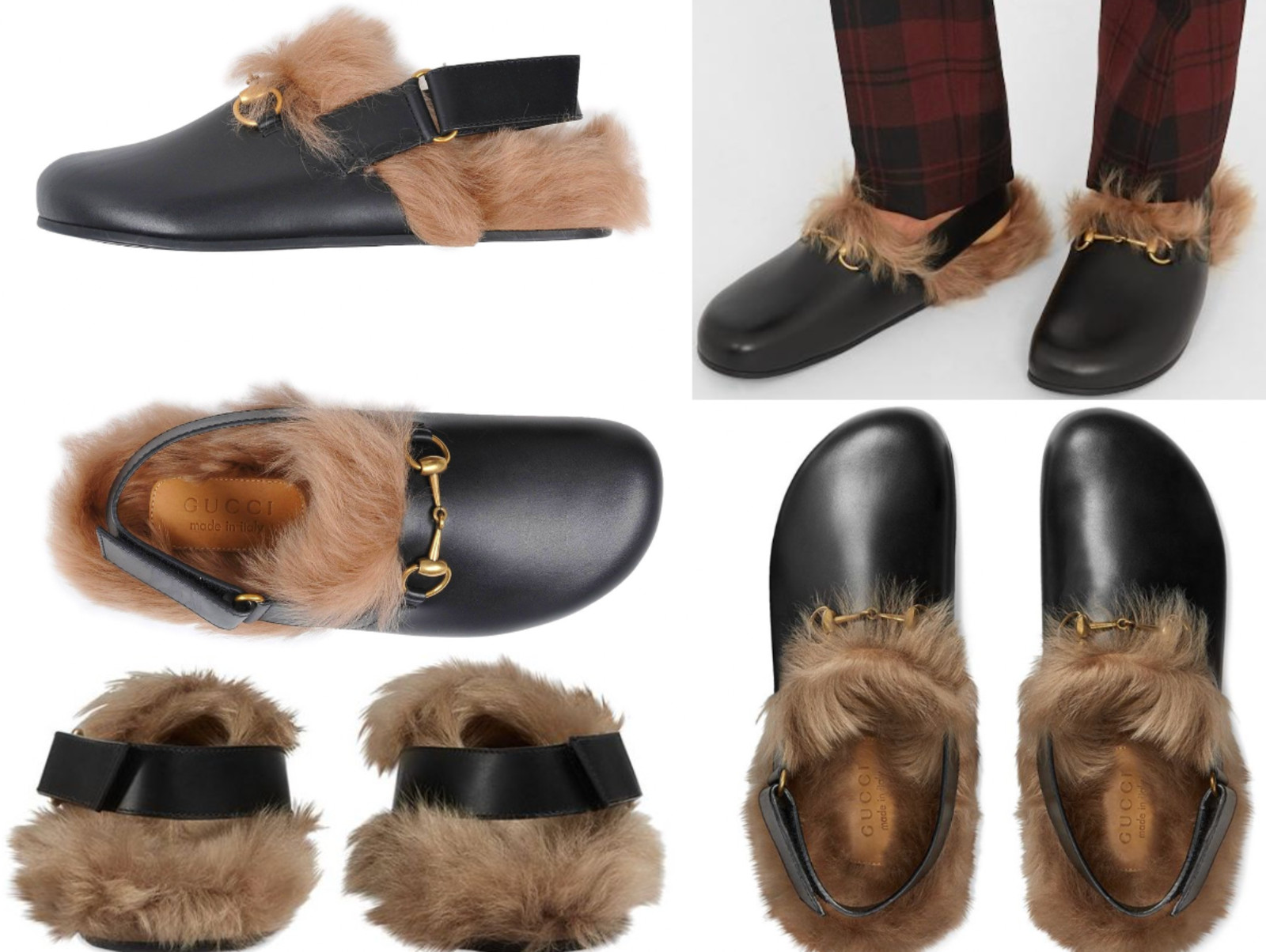 Gucci Fur Princetown Slippers River Clogs Slide Shoes Sandals Mules 43