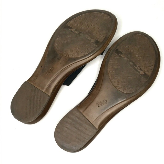 Italian Shoemakers Womens Neema Thong Sandals Sz 9.5 Black Elastic Straps | eBay