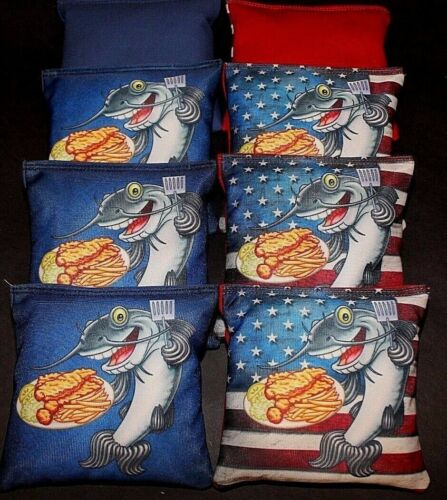  Custom USA American Catfish Dinner 8 ACA Regulation Cornhole party bags B68 - Picture 1 of 1