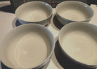 HOMETRENDS SET OF FOUR WHITE 6  1/2" CERAMIC  SOUP / CEREAL BOWLS