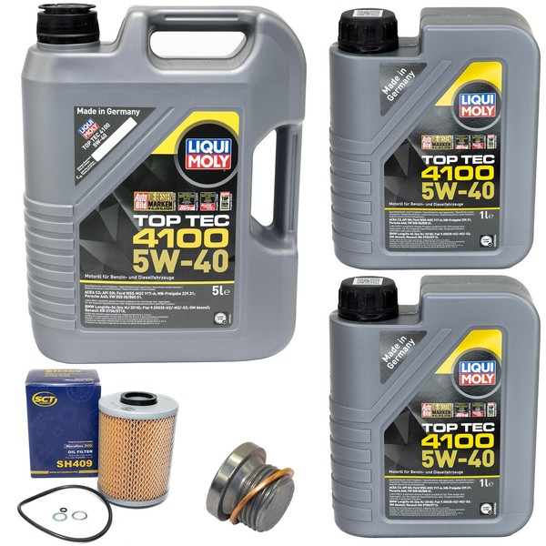 MotoröL Set 4100 5W-40 Liqui Moly 7 Liter + ÖLfilter + Schraube FüR BMW 3Er E36-image