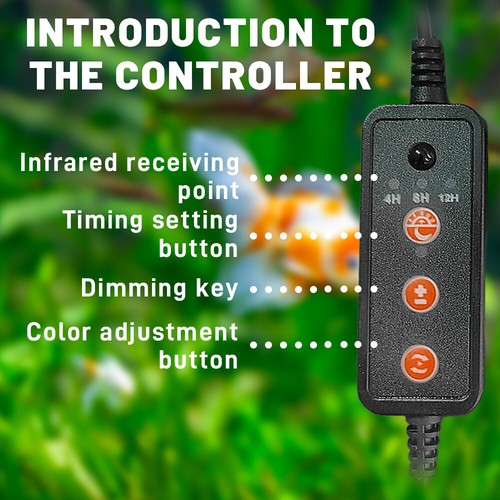 49CM Aquarium Underwater Fish Tank RGB LED Light Submersible Strip Lamp w/Remote - Picture 10 of 12