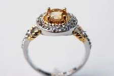 New Sterling Silver .925 CZ Cubic Zirconia Ring Stone Citrine CZ Cocktail
