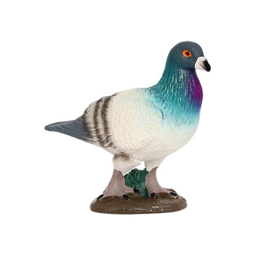 Bird Model Indeformable Decorative Children Cognition Grey Pigeon Figurine Blue
