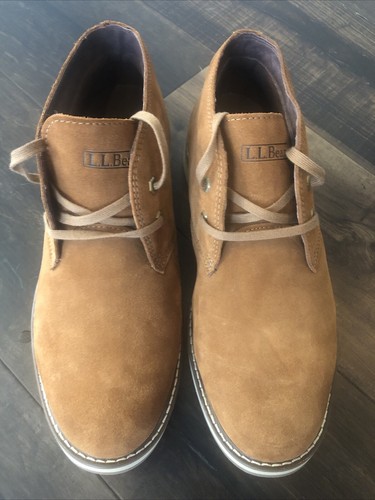 LL Bean Stonington Chukka Boots Mens Size 10 W Brown Caramel Pecan Suede NEW - Picture 8 of 12