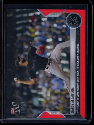 2022 Topps Now #988 Sandy Alcantara Red Parallel Card #d 6/10
