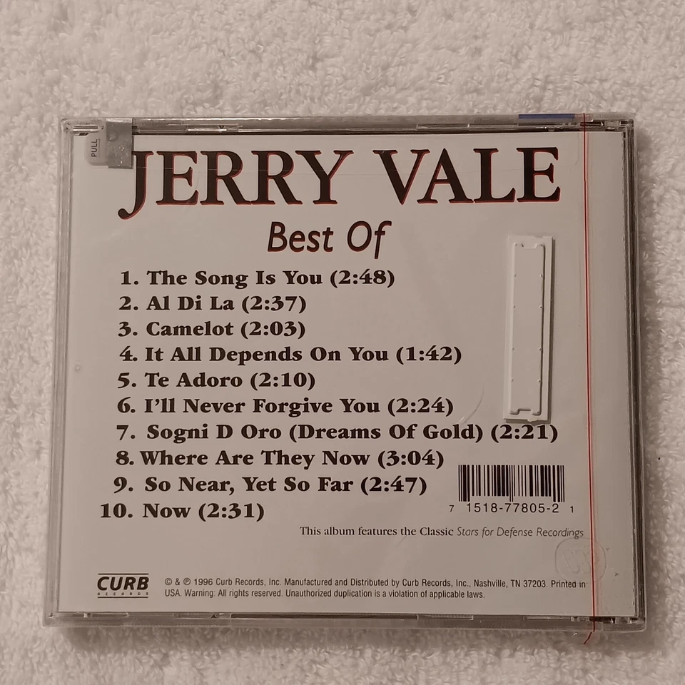 The Best of Jerry Vale Live (CD, 1996, Curb) New 10 Selections Foto 2 de 3