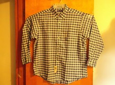 NEW MEN'S "CHAPS" BLUE & WHITE PLAID L/S DRESS SHIRT..SIZE .(17-1.5)--(34/35)