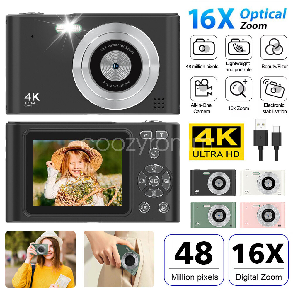Digital Camera HD 1080P 48MP 2.4'' LCD Display Screen 16X Zoom Anti-Shake-image