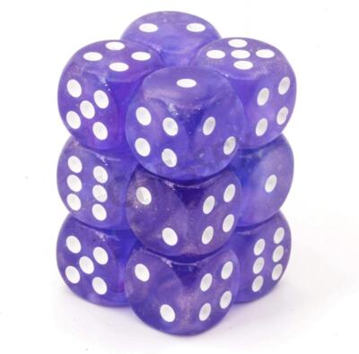 CHX 27777 | Borealis® 16mm d6 Purple/white Luminary™ Dice