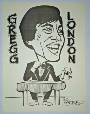Gregg London caricature 1988 The Magic Castle Walls of Fame book by Ted Salter