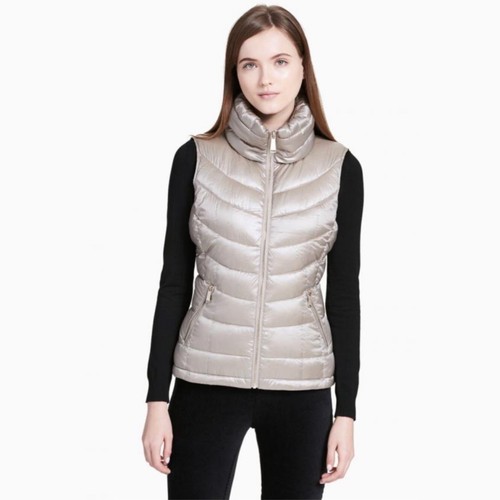 Metallic Puffer Vest Shine Thistle Rose 