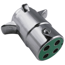 Pollak 11-409 Chrome Plated 4-Way Trailer Connector Plug - Trailer End