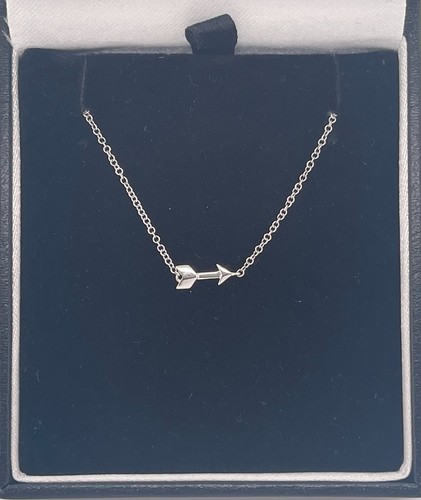 "Collar colgante con flechas de oro blanco de 14 K de 17-19" - Imagen 6 de 6