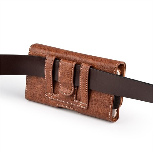 For Google PIXEL 3A Horizontal Leather Belt Clip Holster Pouch Case Cover-Brown - Picture 6 of 6