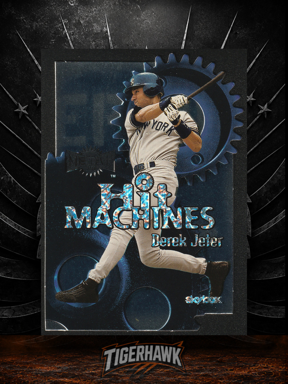 2000 Skybox Metal Hit Machines DEREK JETER #7 of 10 H Die-Cut Insert