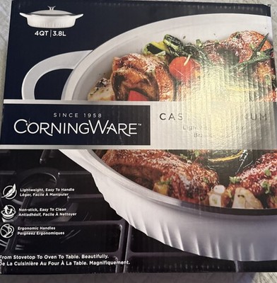 Corning Ware 4 Qt Cast Aluminum Lightweight Braiser with See Through Lid NIB