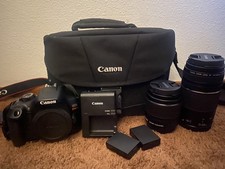Canon EOS Rebel T6 Digital DSLR Camera EFS 18-55  75-300mm Lens  Bag