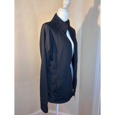 Fabletics Womens Black Full Zip Athletic Training Jacket Mesh Vent Back Large