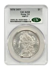 1878 Morgan Silver Dollar 7/8TF Tail Feather VAM37 CACG AU58 STRONG CAC USA Coin