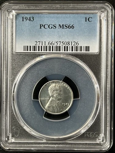 1943  1C Lincoln Wheat One Cent  PCGS MS66  57508126