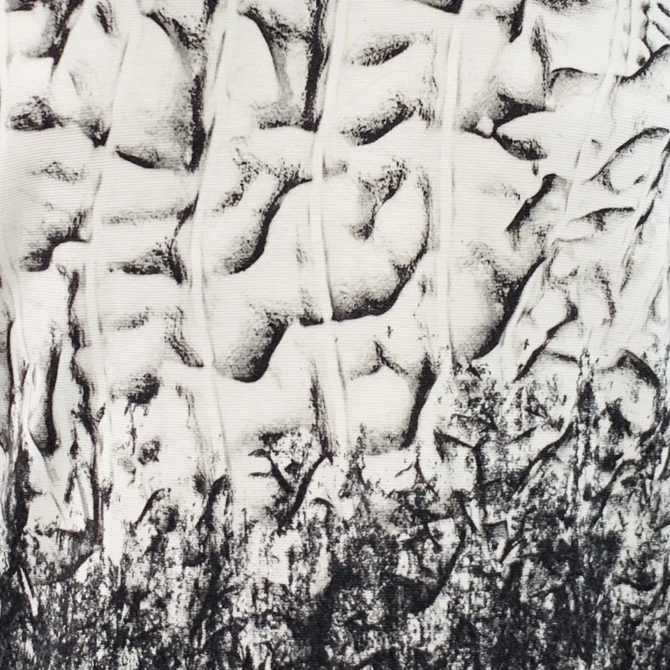 HELMUT LANG Talla M Negro Blanco Estampado Abstracto Viscosa Blend Cuello Jersey - Imagen 2 de 4