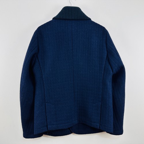 Scotch & Soda Navy Wool Blend Double Breasted Peacoat Jacket Ribbed Shawl Collar - Bild 10 von 24
