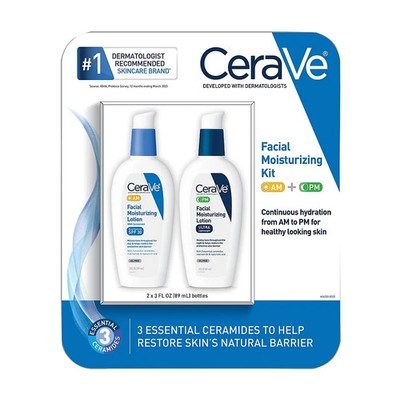 CeraVe Facial Moisturizing Lotion Kit For Healthy Looking Skin 3 oz (Pack of 2)