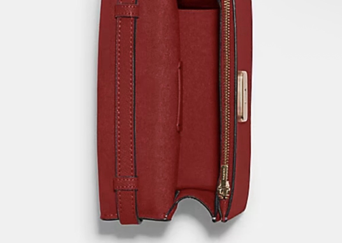 Coach mini Brynn Red leather crossbody bag Purse Gold Logo Handbag $298 image 8