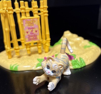 Zoo tiger and cage Jungle Bunch ~  Vintage Littlest Pet Shop Kenner 1992