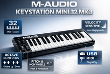 M-Audio KeyStation Mini 32 MK3 Keyboard Controller  USB 32 Tasten DJ Controller