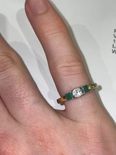 18K Gold, Diamond and Emerald Ring