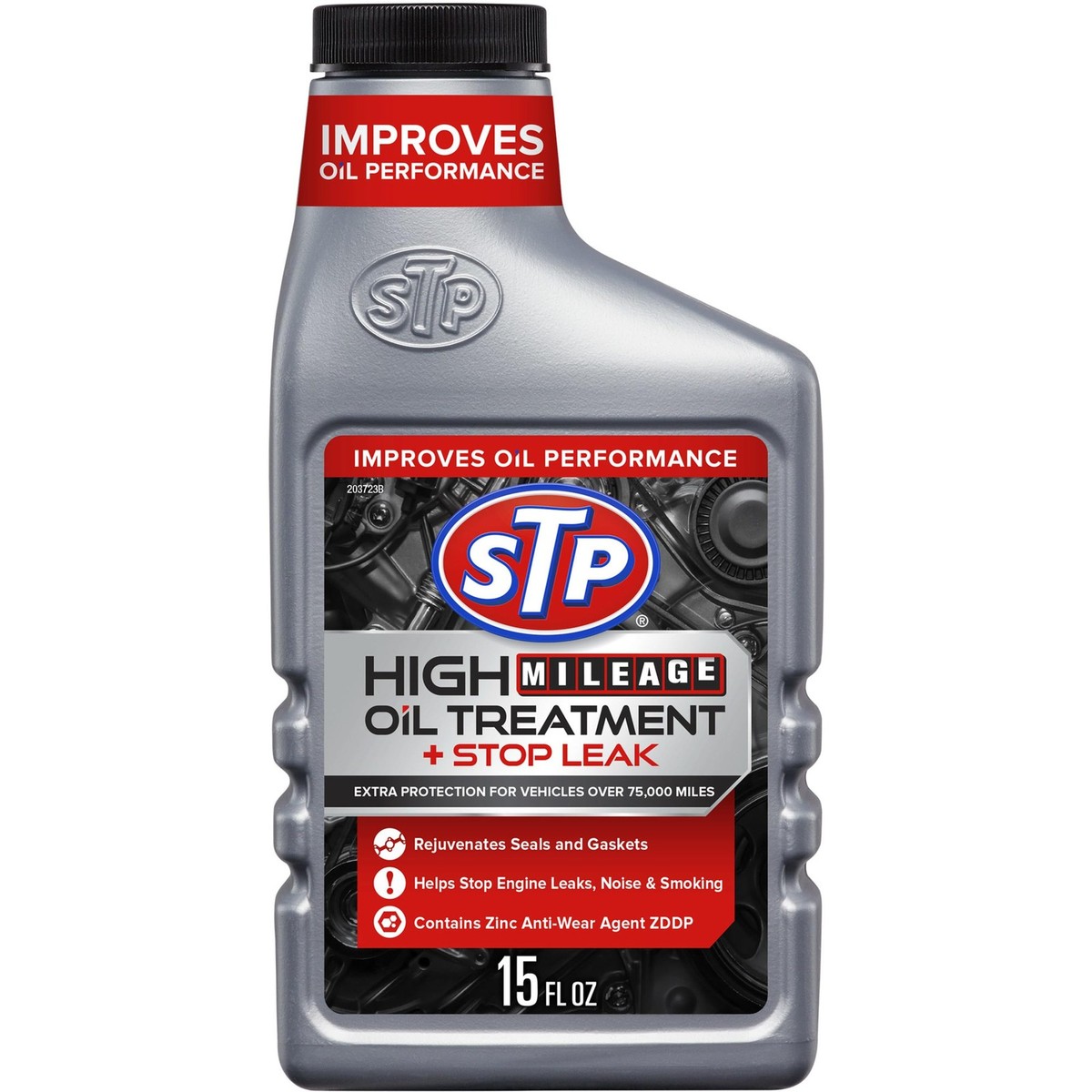STP High Mileage Oil Treatment, Formula for Cars & Truck, Stop