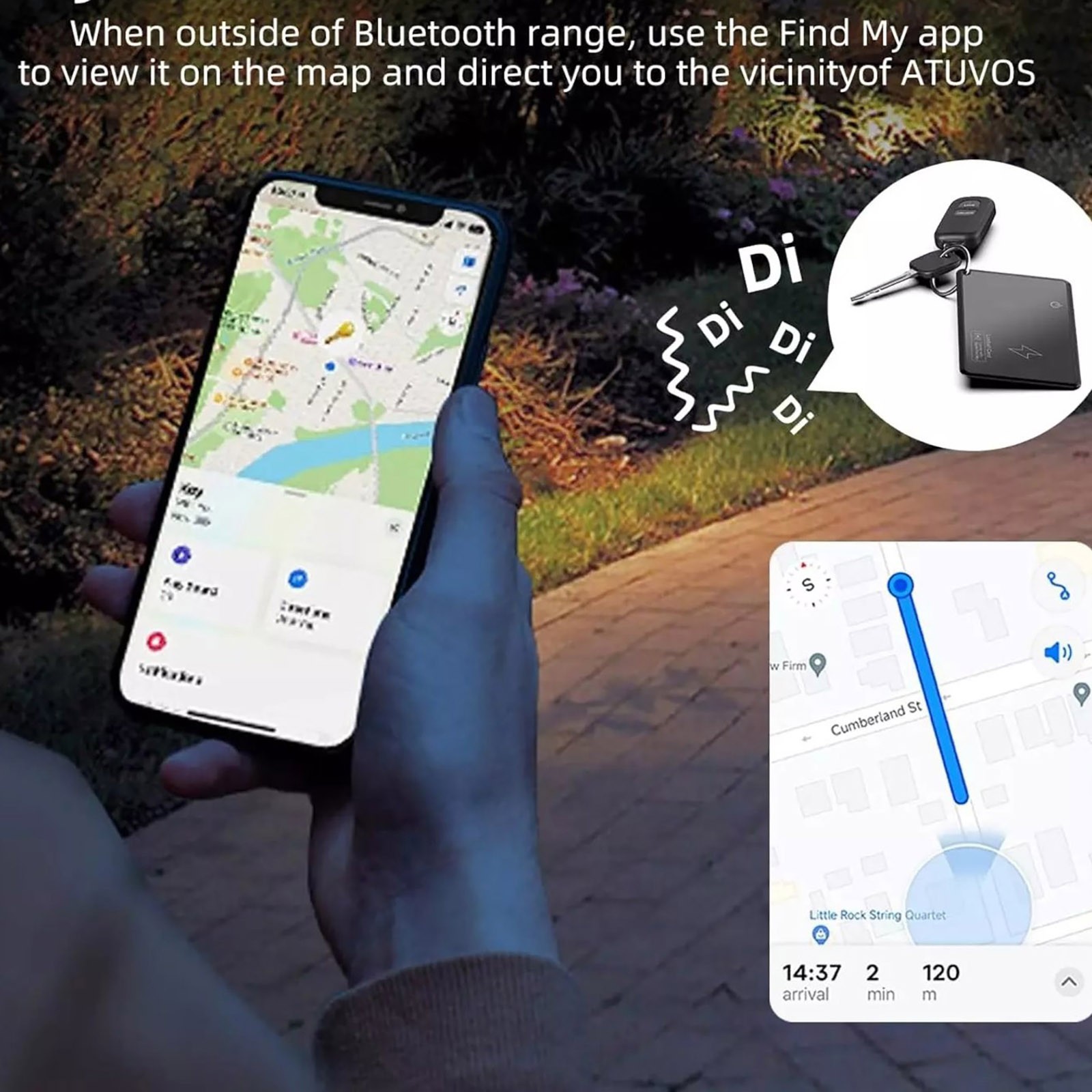 1 PC Wireless Charging Smart Card Tracker Wallet Tracker Works For Apple Find My