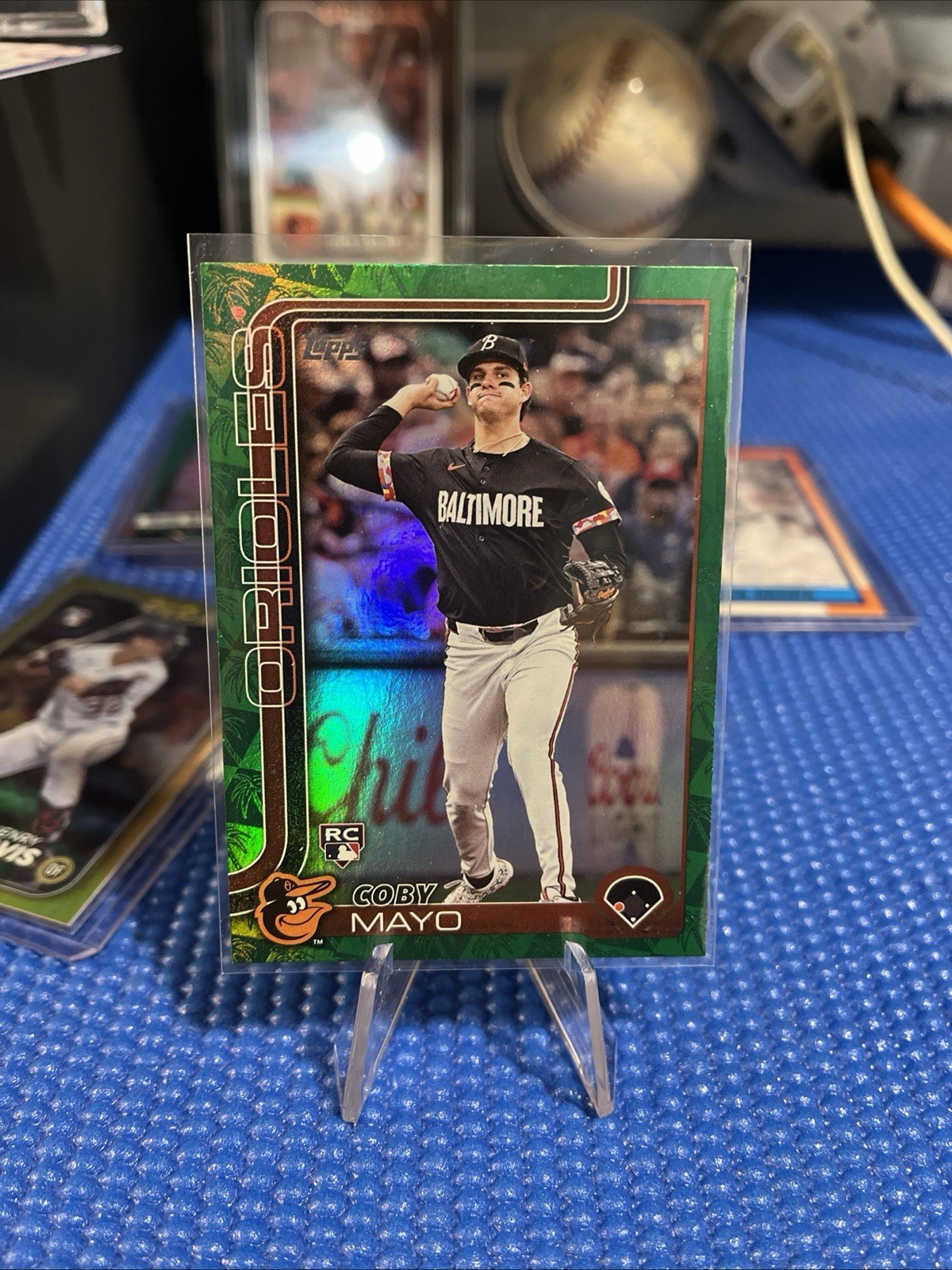 2025 Topps Series 1 Green Foil /99 Coby Mayo #20 RC Baltimore Orioles Rookie