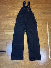 CARHARTT R06 34 x 34 DKB Brown Sandstone Duck Double Knee Carpenter Overalls
