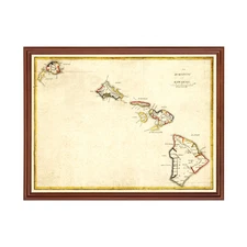 Old Map of Hawaii 1893 - Vintage Hawaii Art