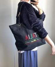 Italian  Canvas Tote Bag Large Shopper With Zipper packable travel 