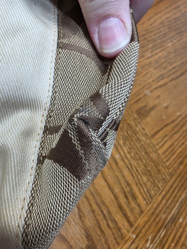 COACH 10124 KHAKI SIGNATURE STRIPE CREAM LEATHER TOTE *NEEDS CLEANING * - Bild 11 von 14